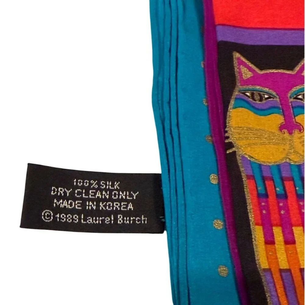 Laurel Birch Women's Cat Scarf Turquoise Pink 33